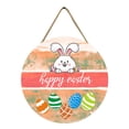 thumbnail image 2 of Xihbxyly Letrero de Madera de Pascua, Decoración Rústica para El Hogar, Diseño Redondo Único, Material Reutilizable, Fácil de Colgar, Decoración para Patio y Puerta Al Aire Libre, Celebración de Pasc, 2 of 7