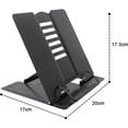 thumbnail image 3 of HUGFEGWE Metal Book Stand Angle Adjustable Stable Support Space-Saving Avoid Neck Pain Foldable Ergonomic Tablet Stand (Black) CJB91-66595, 3 of 6