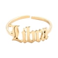 thumbnail image 1 of PVCS Twelve Constellation English Letter Ring Opening Stainless Steel Adjustable Ring, 1 of 2