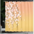 thumbnail image 3 of Ambesonne Weeping Flower Shower Curtain, Art Cherry Blossoms, 69"Wx84"L, Pale Orange, 3 of 4