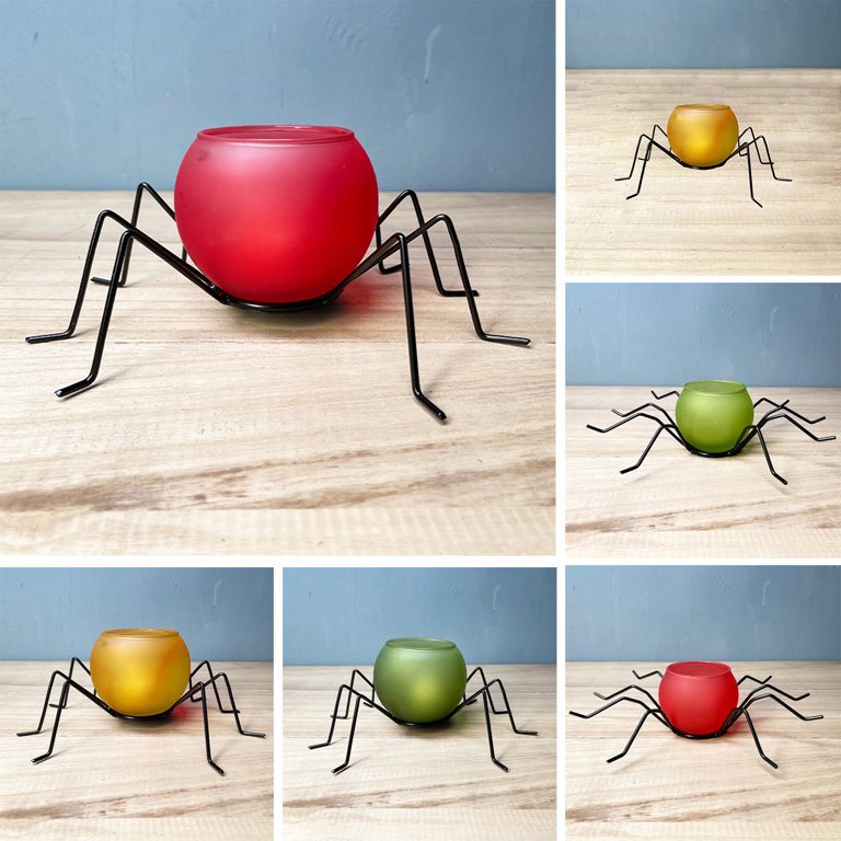 Spider Rock Web Atrocity 37.5cm/スタンドライト LIWEN Candle Holder Spider Shape Horror Metal Light Adornment