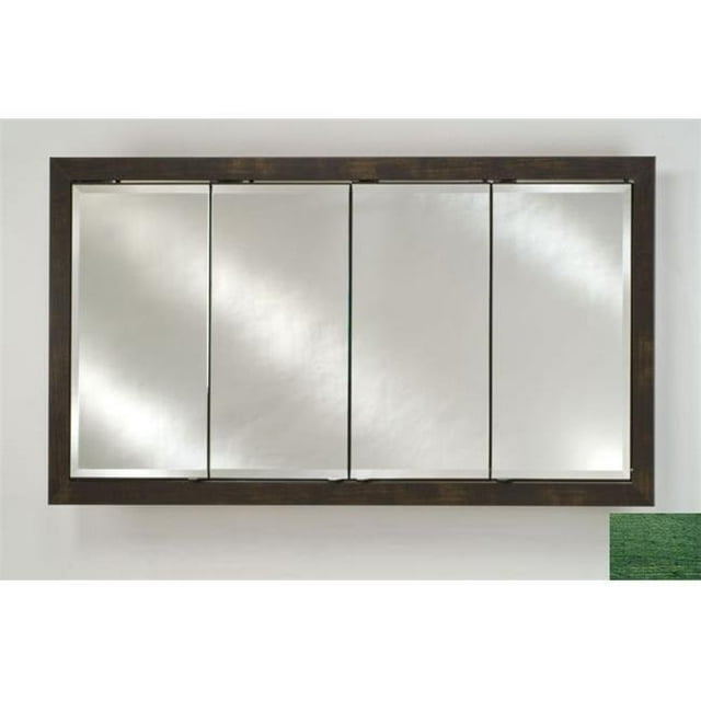 58 in.x 30 in.Recessed Four Door Cabinet - Rustic Wood Green