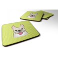 thumbnail image 1 of ""Caroline'S Treasures Bb1300Fc Posavasos de espuma con diseño de bulldog francés, color verde lima y tablero de ajedrez (juego de 4) 3.5"""" H x 3.5""" W Multicolor"", 1 of 1