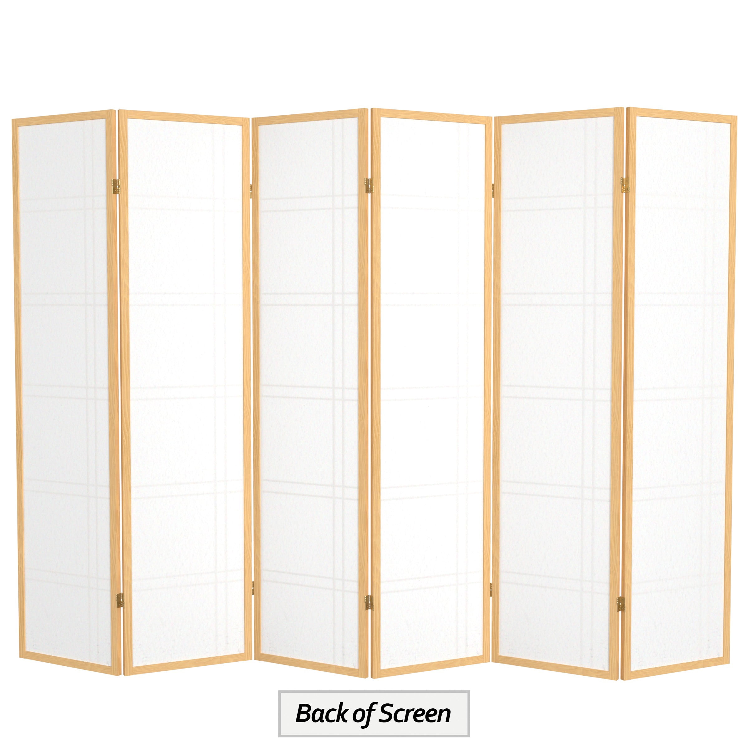 6 ft. Tall Double Cross Shoji Screen - Natural - 6 Panels