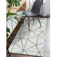 thumbnail image 5 of Unique Loom Matrix Trellis Collection Area Rug - Geometric (3' x 10' Runner White/Gray), 5 of 7