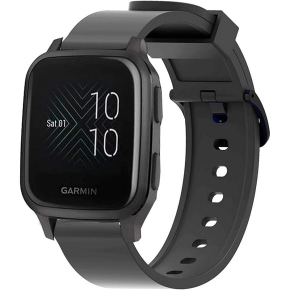 shiyou-Compatible with Garmin Venu Sq Bands, Quick Release Watch Soft Silicone Sport Band Compatible with Garmin Venu Sq/Venu Sq 2/ Garmin Venu/Garmin Venu 2 Plus/Forerunner 245 Smartwatch (Black)