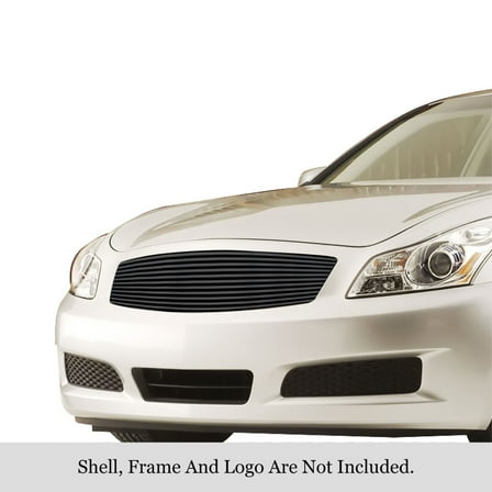 APS Horizontal Billet Grille Stainless Steel Black, 2007-2008 infiniti G35 Sedan, 8" x 6"