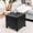 Black, variant on 18.8" Square Faux Leather Storage Ottoman with Black Solid Wood Legs, Rolling Button-Tufted Footrest Stool with Hinged Lid for Living Room & Bedroom, Black