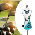 thumbnail image 3 of Golf Wood Headcovers Protection Sleeve PU Leather Butterfly Pattern Wear Resistant Club Head Cover for Sports Accessories Transportation , White UT, 3 of 8