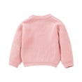 thumbnail image 4 of Toddler Girls Knit Sweater With Letter Floral Embroidery Cute Crewneck Top Casual Clothes, 4 of 7