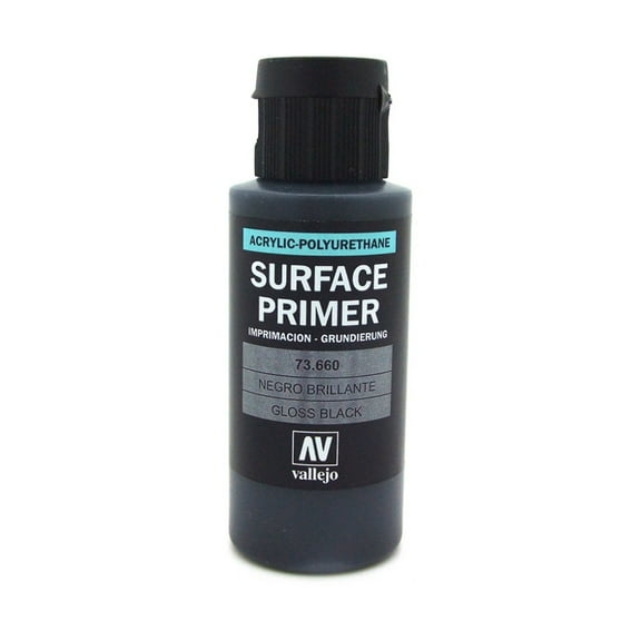 Vallejo Surface Primer - Gloss Black (6 3/4 oz.) New
