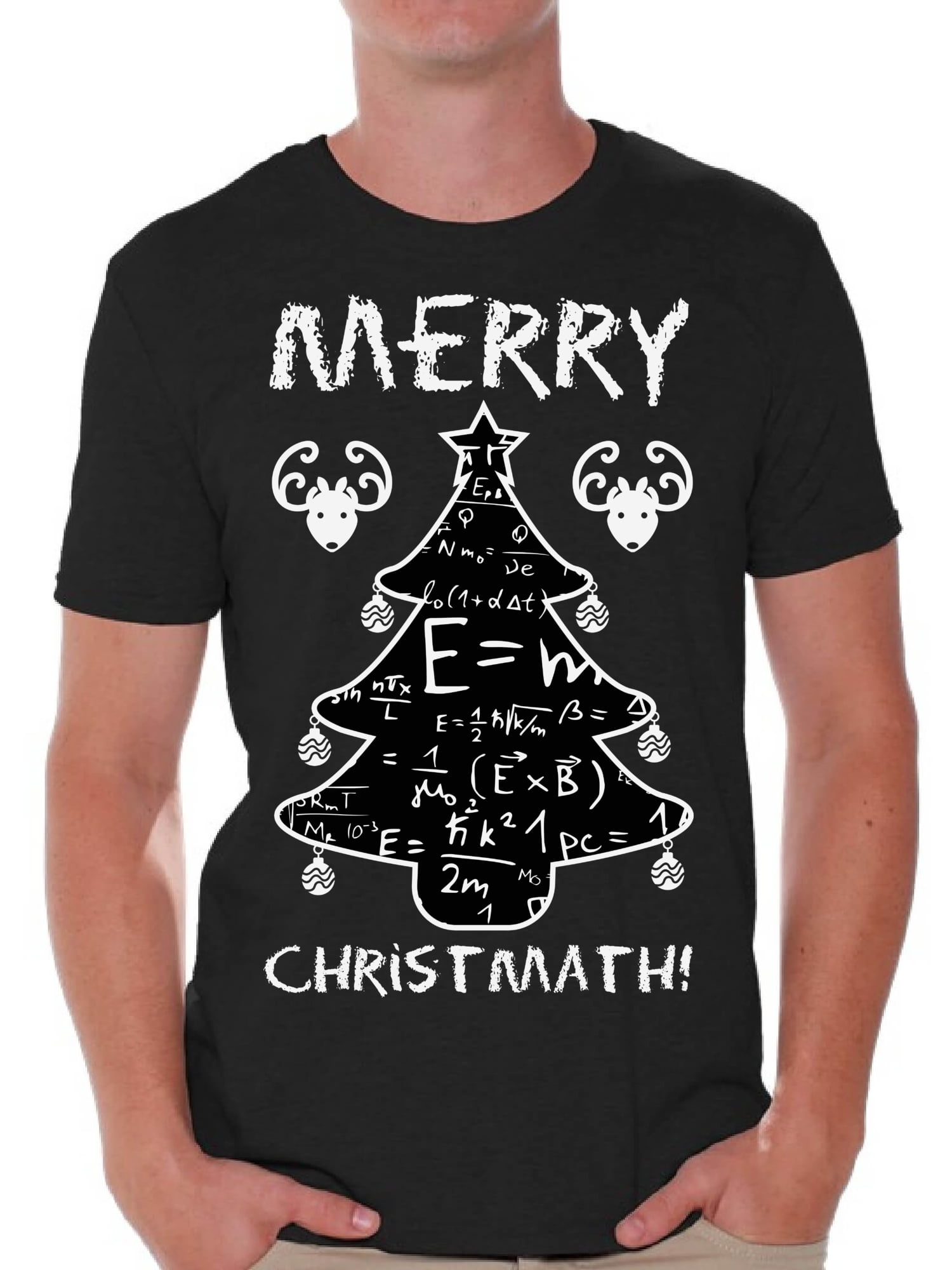 I Love Xmas V-Neck T-shirt Christmas Tree Holiday Spirit Naughty or Nice Tee