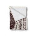 thumbnail image 2 of Oriental Soft Flannel Fleece Throw Blanket, Intricate Hand Drawn Tattoo Paisley Doodle Inspired Design, Cozy Plush for Indoor and Outdoor Use, 50" x 60", Dark Brown Cream, by Ambesonne, 2 of 6