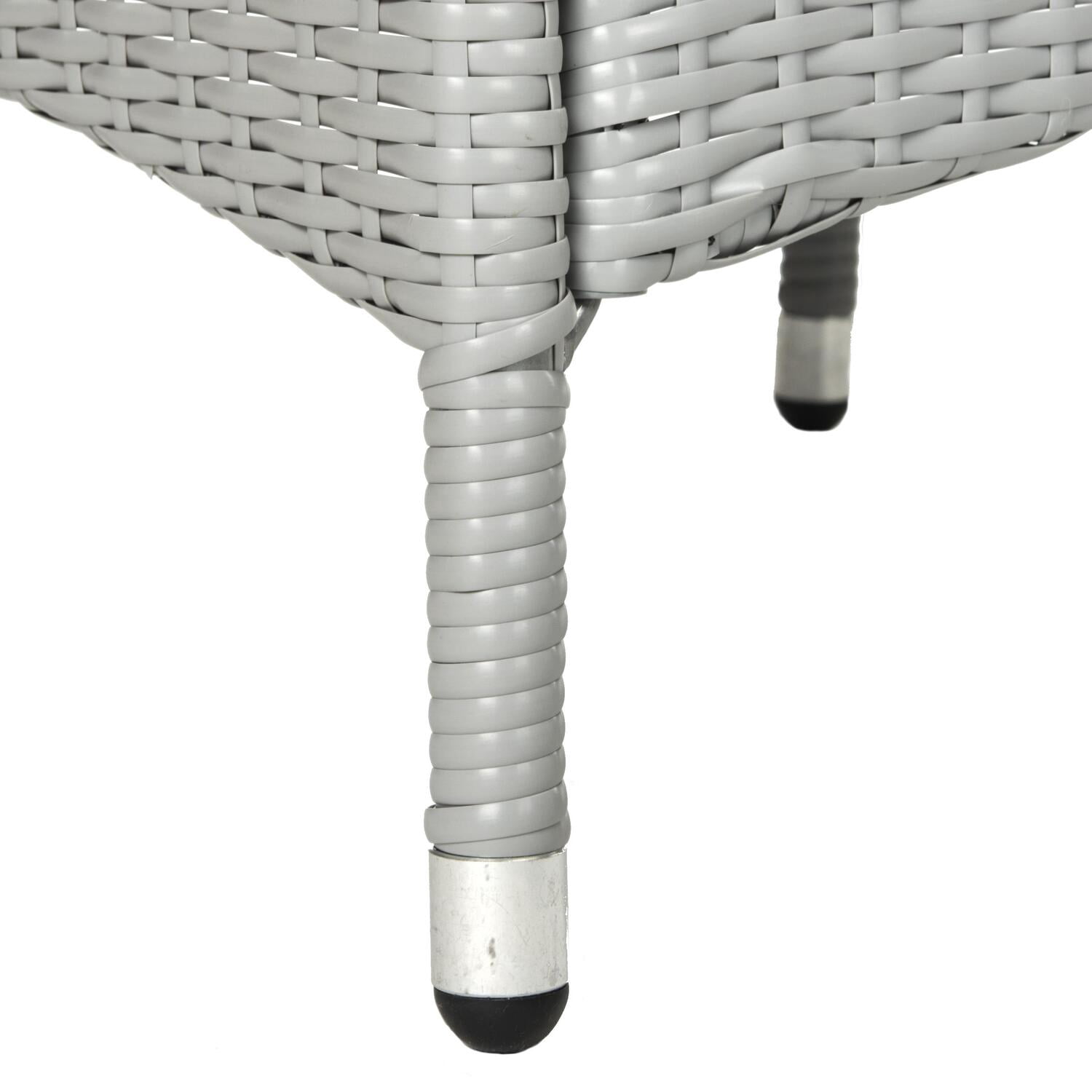 SAFAVIEH Mojavi Outdoor Patio 4 Piece Conversation Set, Grey/Black