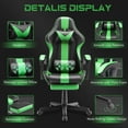 thumbnail image 6 of SOONTRANS Green Gaming Chair, Ergonomic Gamer Game Chair with Footrest & Massage Lumbar Pillow, High Back Reclining Office Vedio Computer Chair for Adult, 6 of 10