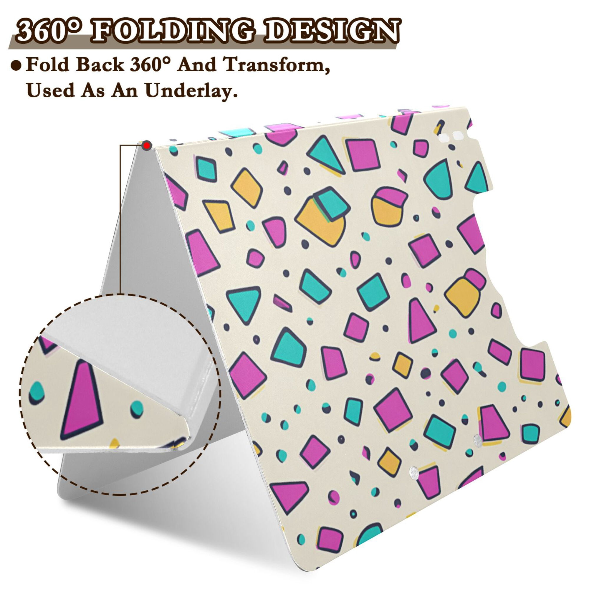 FORMRS A4 Clipboard Folder with Pen Holder Horizontal Foldable School Office Binder, Beige Retro Pattern