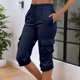 thumbnail image 1 of WILLBEST Pantalones Casuales para Mujer, Cintura Elástica, Bolsillos, Color Liso, para el Trabajo Diario. Grande, 1 of 4