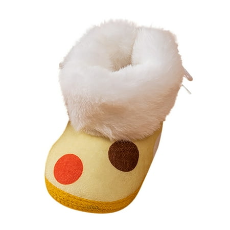 

JDEFEG Toddler Snow Boot Baby Polka Dot Shoes Warm Short Boots Shoes Fashion Printing Non Slip Breathable Boots Lined Baby Boots Cotton Yellow 11