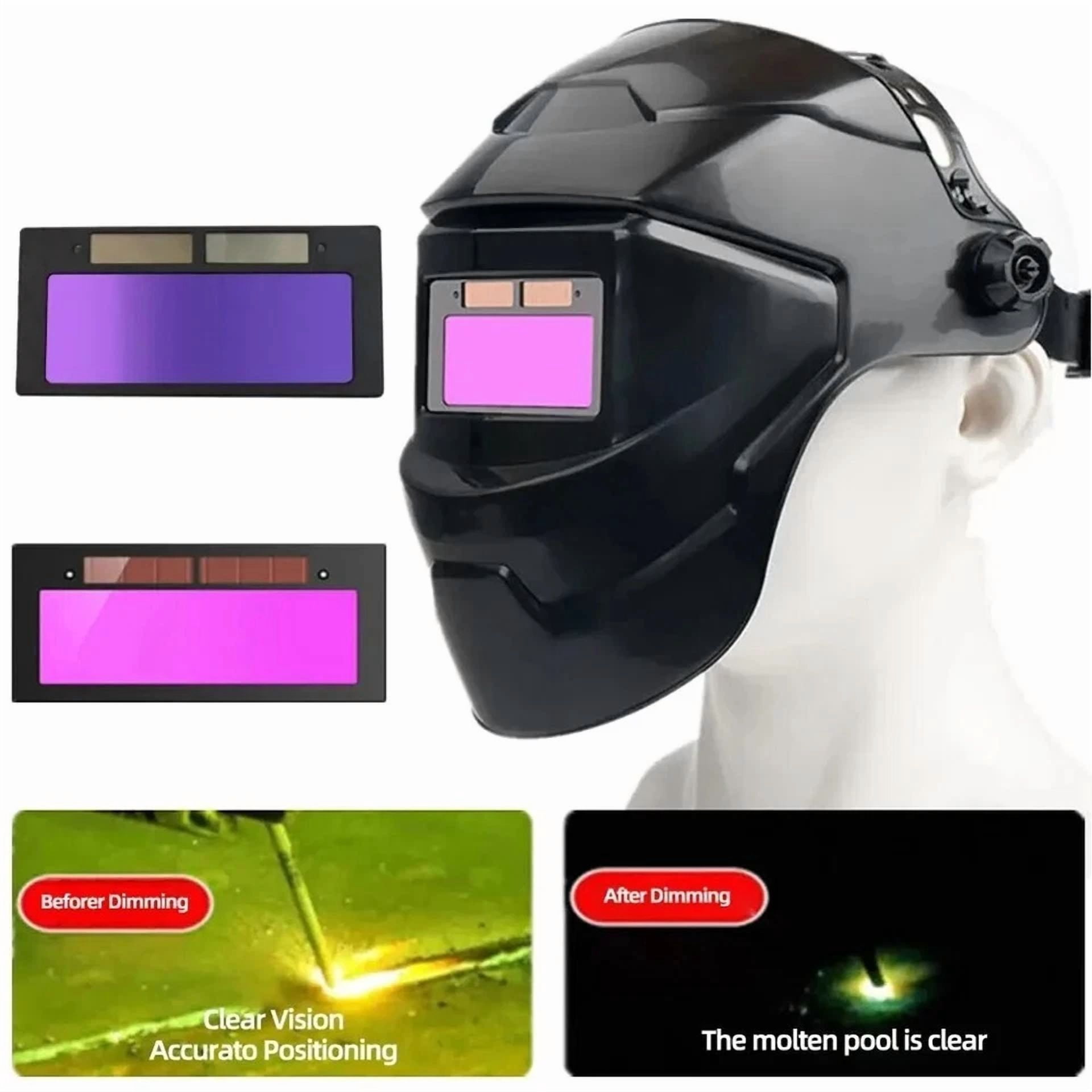 CRESTIN- Auto Darkening Welding Helmet, Welding Hood Solar Powered Welding Helmet