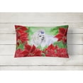 thumbnail image 2 of Carolines Treasures CK1299PW1216 Maltese Poinsettas Canvas Fabric Decorative Pillow  12H x16W multicolor, 2 of 3
