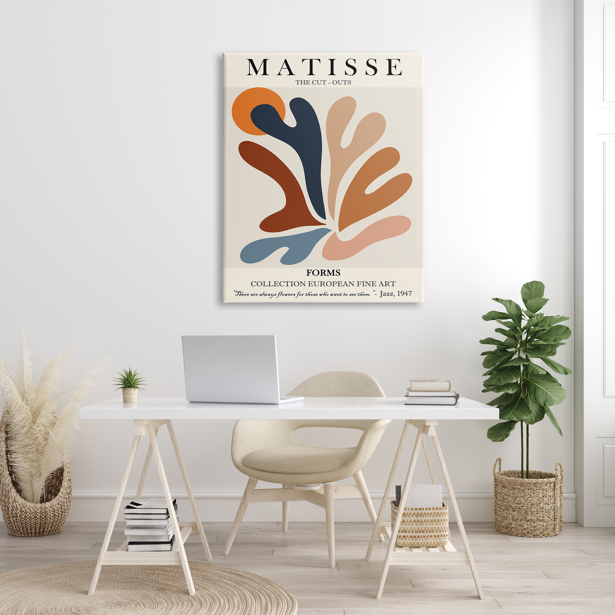 Stupell Industries Matisse Abstract Cut Out Forms Traditional Painting , 36 x 48, Designed by Ros Ruseva