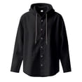 thumbnail image 5 of DHFJKG 2 Piece Outfits Mens Hoodies Linen Loose Fit Long Sleeve Button Front Shirt Pullover Wide Leg Pants Lightweight Casual Cozy Outfit, 5 of 7