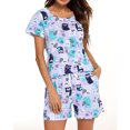 thumbnail image 4 of SMZ Womens Pajama Set 2 Piece Soft Lounge Set Short Sleeve Cozy Sleepwear Pjs Set Casual Loose Loungewear, 4 of 5