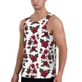 thumbnail image 2 of Lsque Rose Flowers Pattern Mens Tank Tops Muscle Athletic Quick Dry Sleeveless Workout Fitness T Shirts Beach Tank Top, Loose-fit Sleeveless Shirt for Men-Medium, 2 of 7