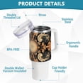 thumbnail image 4 of Boho Pattern Tribal 40 oz Tumbler with Handle Insulated&nbsp;Travel Mug&nbsp;Lid Straw Leak Proof Steel Vacuum Water Bottles Glasses Fits in Car Cup Holder, 4 of 7