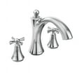 thumbnail image 3 of Moen T657 Wynford Deck Mounted Roman Tub Filler Trim - Nickel, 3 of 5