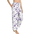 thumbnail image 2 of Xecao Orchids Flowers Women's Straight Lounge Pajama Pants: The Epitome of Relaxed Sleepwear, 2 of 9