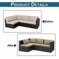 thumbnail image 7 of DONGPAI Outdoor Cushion Covers Waterproof for Patio Furniture, Stretch Couch Cushion Slipcovers 1-Piece Jacquard Sofa Seat Protector, Replacement Rectangle Cover for Sectional RV, Sand, 2 Seat, 7 of 7