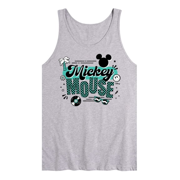 Disney - Mickey & Friends - Mickey Outline - Retro Music Icons - Men's Jersey Tank Top