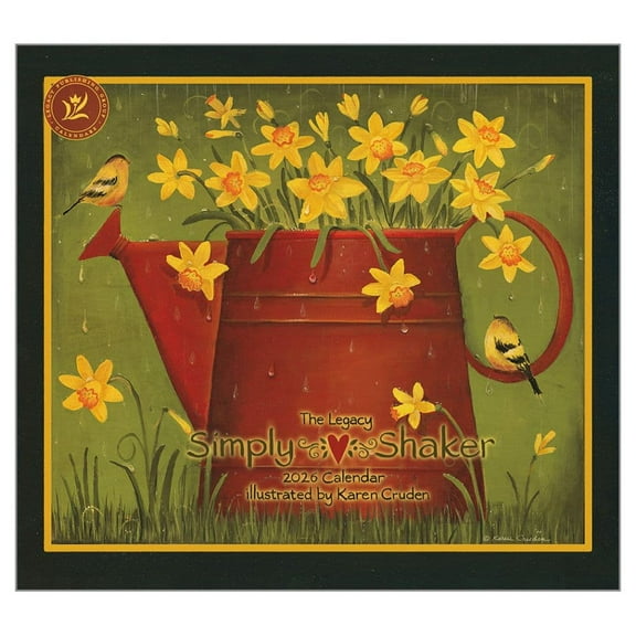 Legacy Publishing Group, Simply Shaker by Karen Cruden 2026 Wall Calendar, 13.38'' X 12.13'', 12-Month Calendar with Stapled Binding