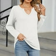 thumbnail image 5 of Women Blouses Womens Fitted Shirt Puff Long Sleeve Blouse V Neck Tee Womens Lady's Dress Shirts Women Tee Shirts Girls Swim Shirt Cute Print Button down plus Size Blouses for 3x Long Sleeve White S, 5 of 7