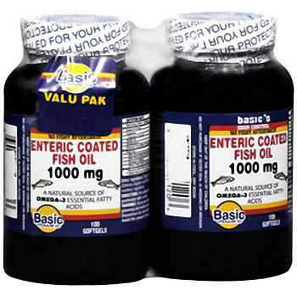 BASIC VITAMINS FISH OIL 1000MG, 2 X 100CT