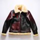 thumbnail image 2 of Traje de vuelo de la Fuerza Aérea B3 One para hombre, chaqueta de piel de oveja de invierno con cuello de pelo cálido, de piel auténtica vintage, 2 of 4