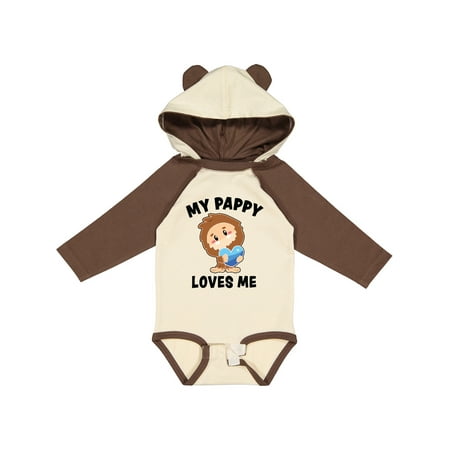 

Inktastic Cute Bigfoot My Pappy Loves Me Gift Baby Boy Long Sleeve Bodysuit