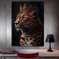 thumbnail image 6 of Mudket Leopard with Gold Royal Crown Black Background Canvas Wall Art, Luxury King Wildlife Trendy Wall Art Print for Living Room Office Home Decor, Framed Ready to Hang - 12"L x 8"W, 6 of 9