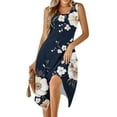 thumbnail image 5 of Irregular Hem Floral Printed Sundress for Women Casual Lightweight Summer Beach Dress Flowy Sleeveless A-line Dresses, 5 of 9