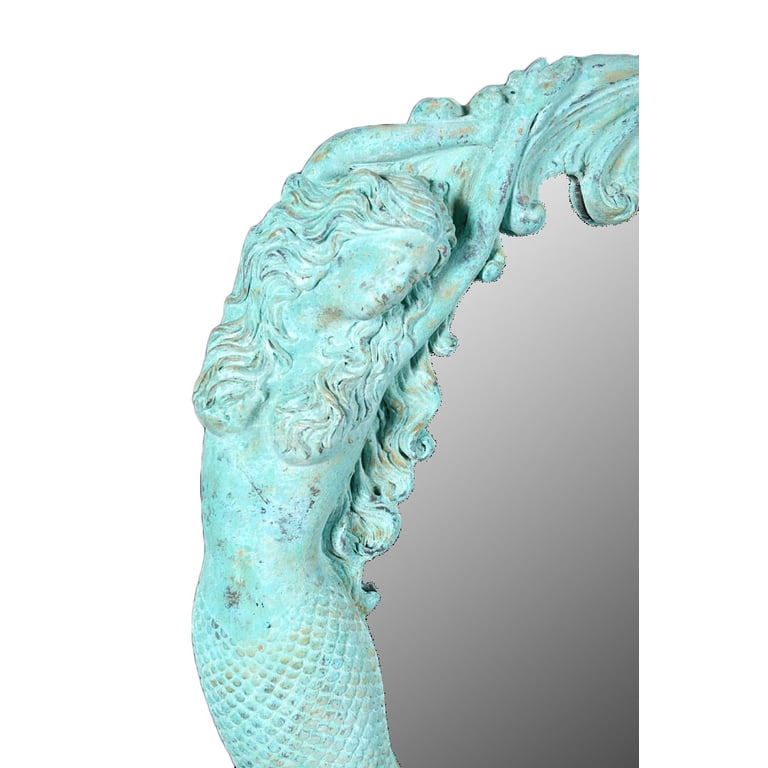 Mermaid Wall Mirror Long Hair Sea Maiden and Fish Scene 3D Frame