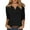 Black#47, variant on Womens Tops 3/4 Sleeve Plus Size Loose Fit Casual Solid Elbow Shirts Going Out Summer V Neck Three Quarter Length Sleeve Tshirts Spring Dressy Blouse Tunic Top Black L