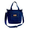 thumbnail image 1 of Bolso Hombro para Mujer Bolso Bandolera Mezclilla para Escuela Compras en La Playa (azul Oscuro), 1 of 9