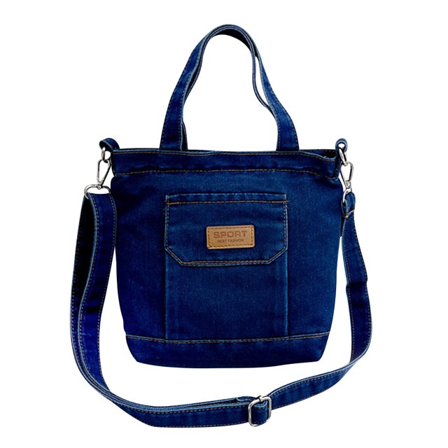 Bolso Hombro para Mujer Bolso Bandolera Mezclilla para Escuela Compras en La Playa (azul Oscuro)