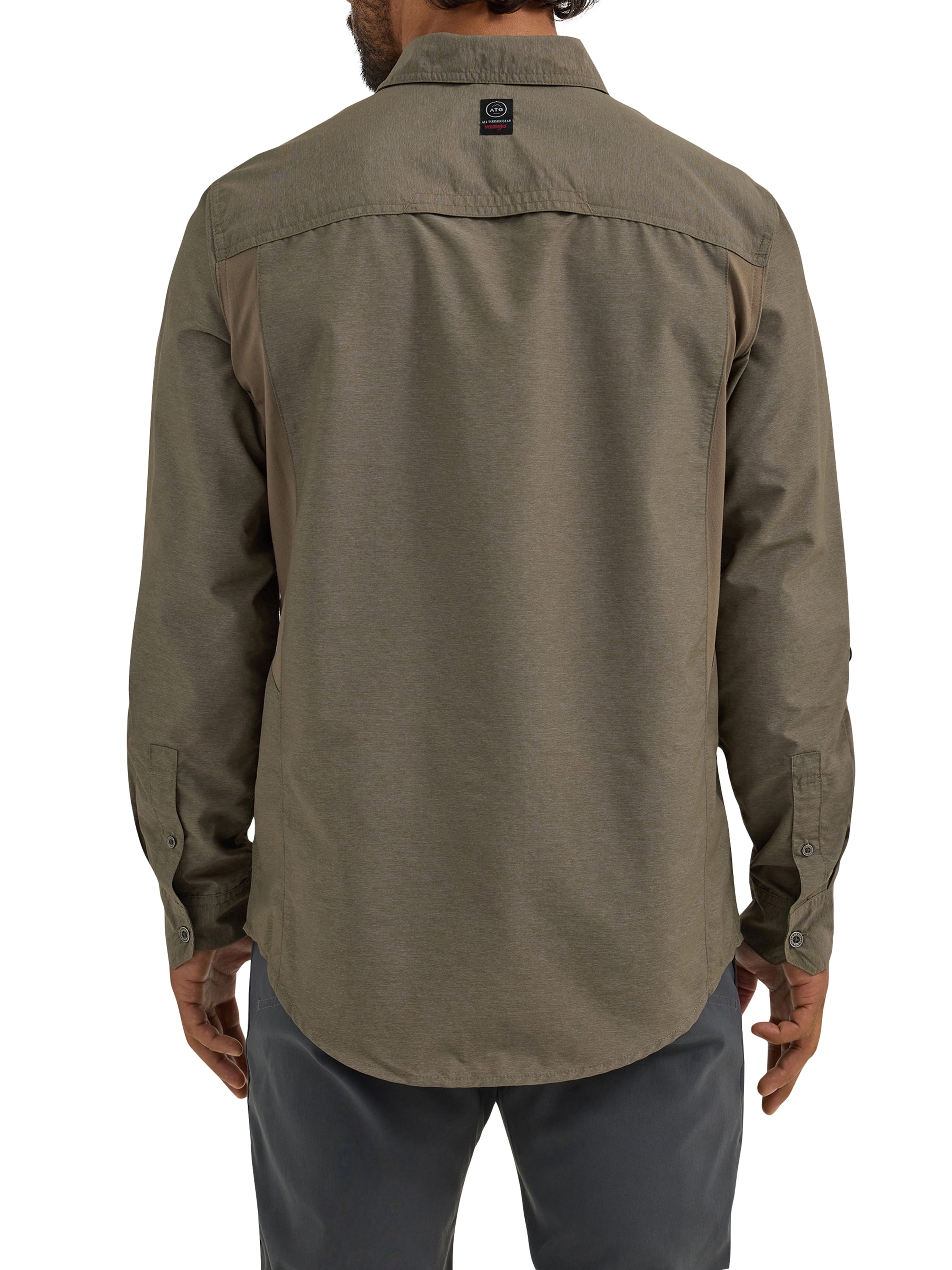 Wrangler® ATG Men's Mixed Material Shirt with UPF 40+ Protection, S-4XL