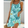 thumbnail image 3 of ZOELNIC Women's Boho Turtle Print Midi Dress Sleeveless Crew Neck, Summer Casual Beach Dress, S, 3 of 4