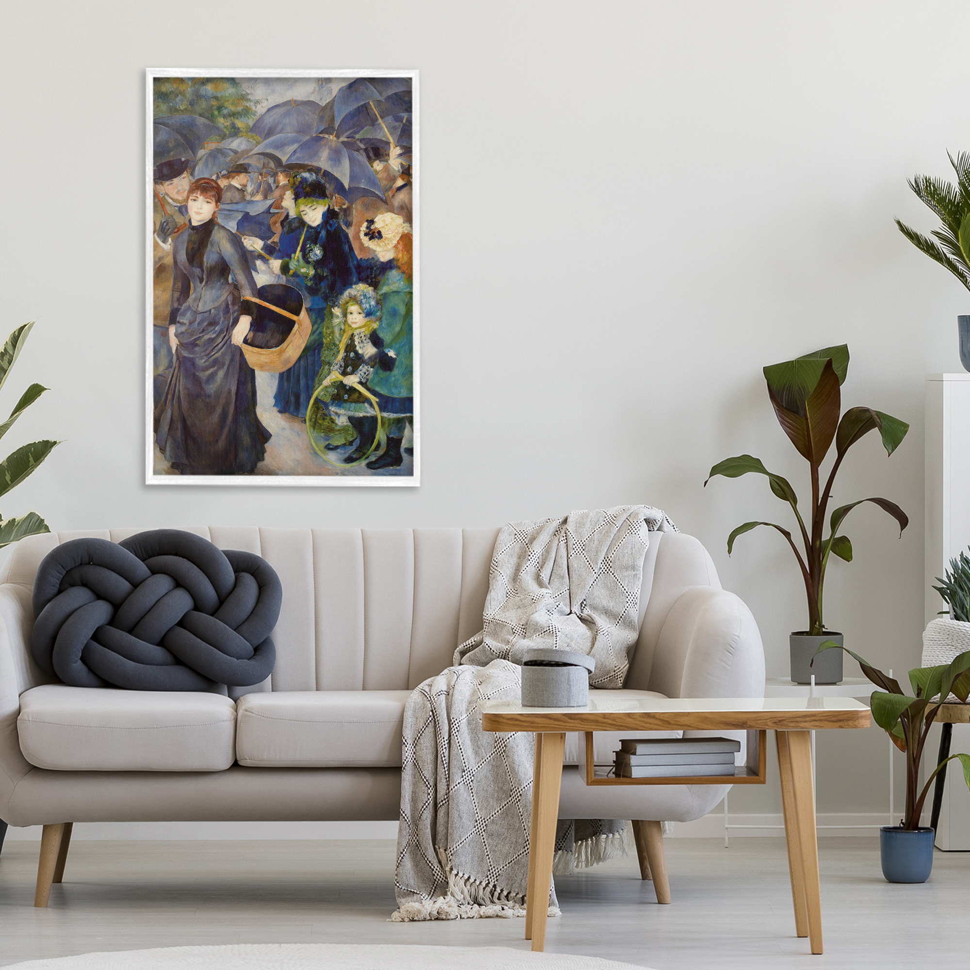 The Umbrellas Renoir White Framed Giclee Art, design by Masters Collection