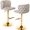 Beige+Golden(Leather), variant on Sesslife Swivel Bar Stools Set of 2, Upholstered Thickened Velvet Fabric High Barstool with Nail Trim, Adjustable Seat Height, Counter Height Bar Chairs with Back & Footrest for Kitchen Island, Black