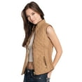 thumbnail image 3 of Ma Croix Womens Solid Quilted Padded Vest Jacket Zip Up Padding Outerwear, 3 of 7