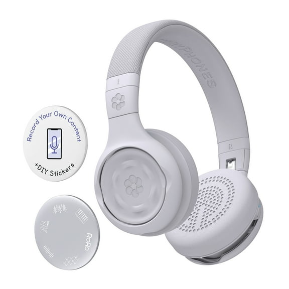 ONANOFF StoryPhones Storytelling Foldable Bluetooth Kids Headphones, Intro Bundle with ZenShield and PlayShield (Gray), ON-STORYPH-GREY